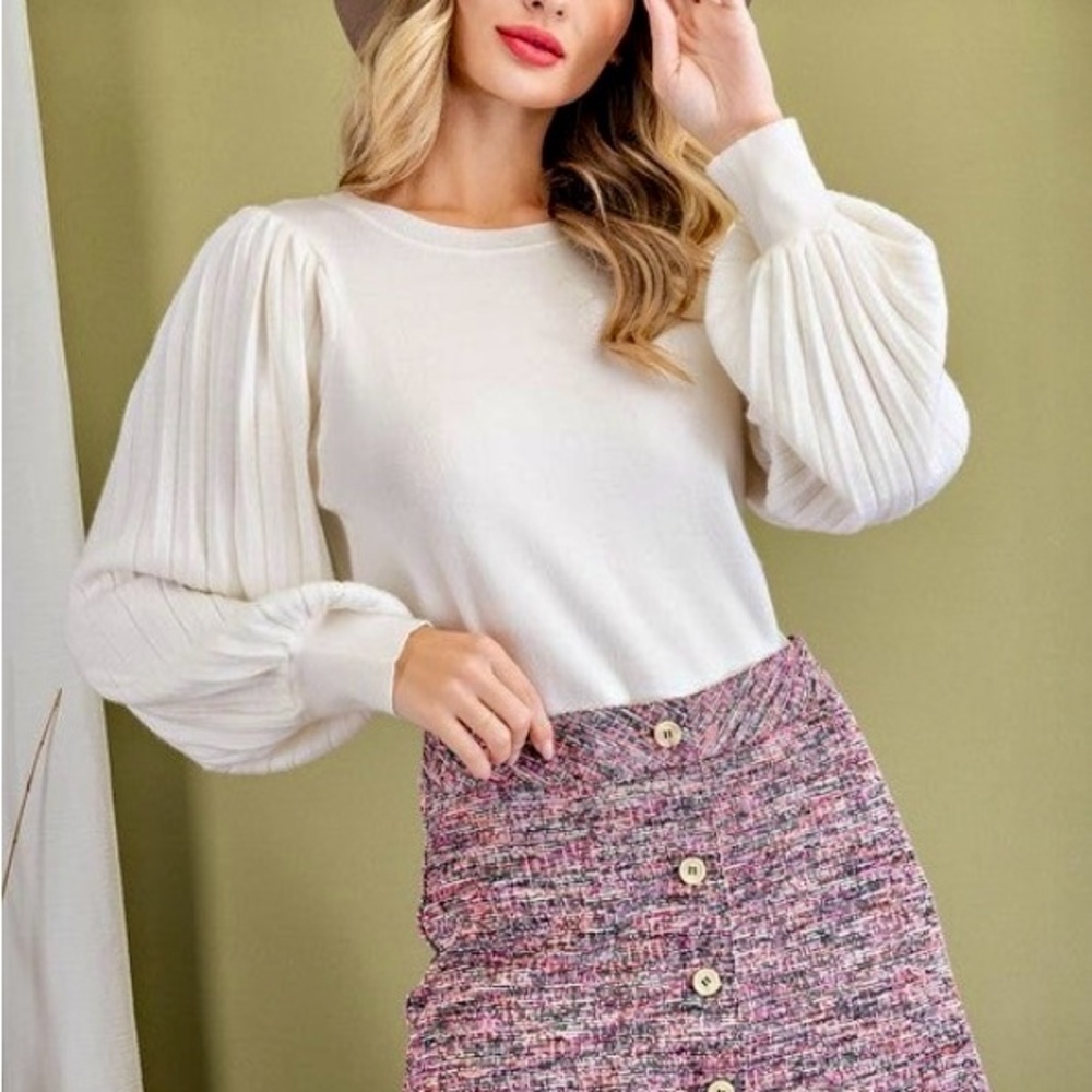 Eesome Pink Tweed Pencil Skirt